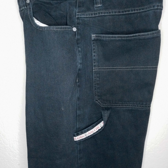 Raw Edge Black Denim Carpenter Pants - Picture 6 of 6